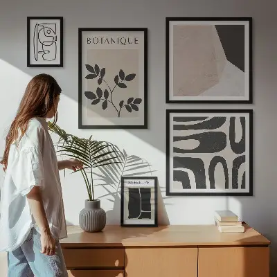 Stílusos minimalista grafika képkészlet nappaliba