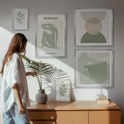 Dekorációs kép szett nappaliba modern absztrakt stílusban