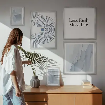 Képkészlet nappaliba modern minimalista grafikával