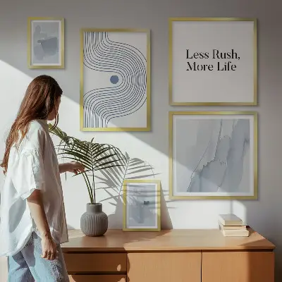 Képkészlet nappaliba modern minimalista grafikával