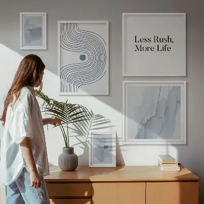 Képkészlet nappaliba modern minimalista grafikával