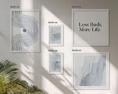 Képkészlet nappaliba modern minimalista grafikával