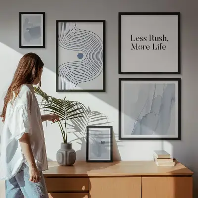 Képkészlet nappaliba modern minimalista grafikával
