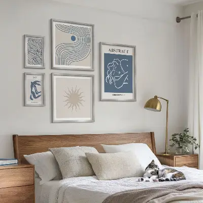 Stílusos absztrakt geometria prémium keretezett kép