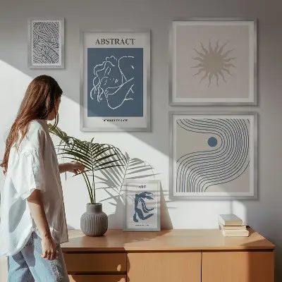 Stílusos absztrakt geometria prémium keretezett kép