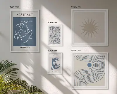 Stílusos absztrakt geometria prémium keretezett kép
