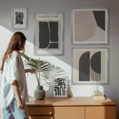 Prémium keretezett képválogatás stílusos minimalista grafikával