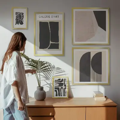 Prémium keretezett képválogatás stílusos minimalista grafikával