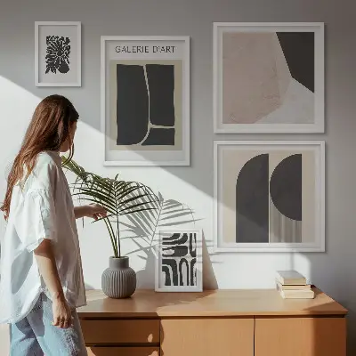 Prémium keretezett képválogatás stílusos minimalista grafikával