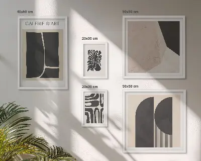 Prémium keretezett képválogatás stílusos minimalista grafikával