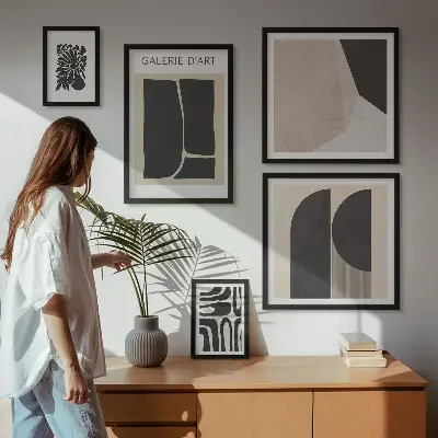 Prémium keretezett képválogatás stílusos minimalista grafikával