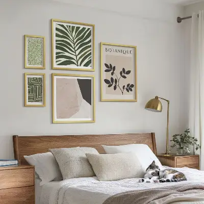 Dekorációs képkészlet modern növényi inspirációkkal nappaliba
