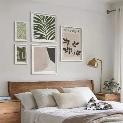 Dekorációs képkészlet modern növényi inspirációkkal nappaliba