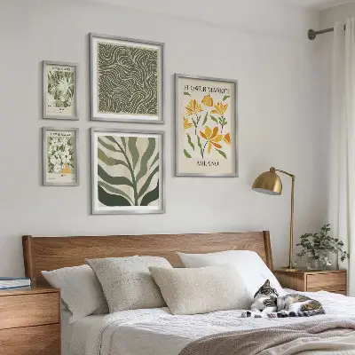 Dekorációs képkészlet nappaliba modern növényi motívumokkal