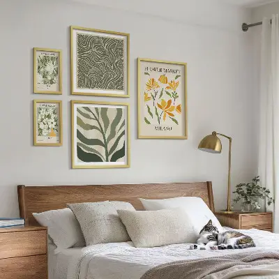 Dekorációs képkészlet nappaliba modern növényi motívumokkal