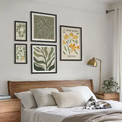 Dekorációs képkészlet nappaliba modern növényi motívumokkal