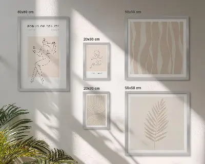 Dekorációs képkészlet nappaliba gyönyörű minimalista motívumokkal