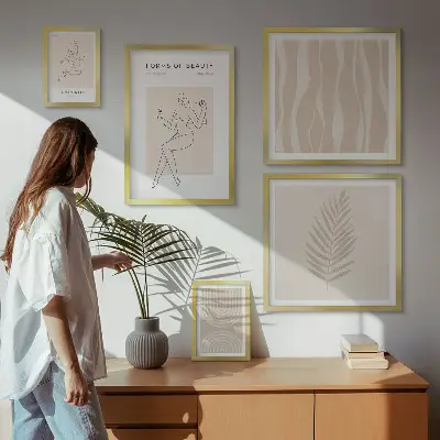 Dekorációs képkészlet nappaliba gyönyörű minimalista motívumokkal