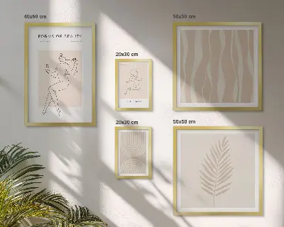 Dekorációs képkészlet nappaliba gyönyörű minimalista motívumokkal