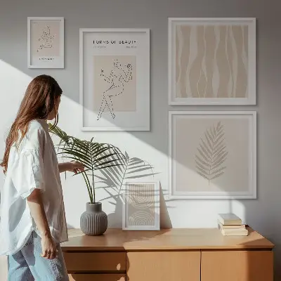 Dekorációs képkészlet nappaliba gyönyörű minimalista motívumokkal