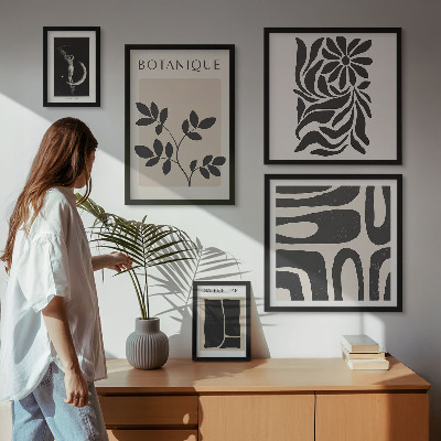 Képkészlet nappaliba Modern növényi motívumok