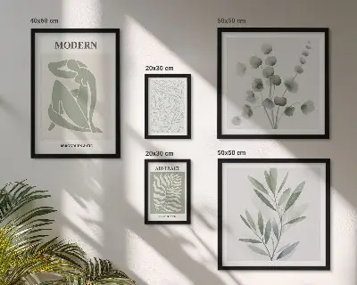 Prémium keretezett falikép szett stílusos növényi mintákkal