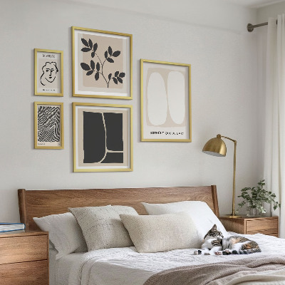 Dekorációs kép készlet nappaliba Stílusos grafika minimalizmus vonalakkal