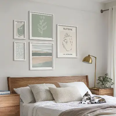 Dekorációs kép készlet nappaliba stílusos növényi grafikával