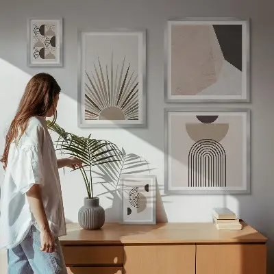 Absztrakt geometriai formák prémium keretezett kép