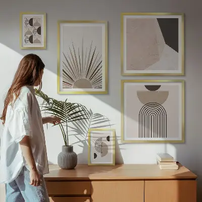 Absztrakt geometriai formák prémium keretezett kép
