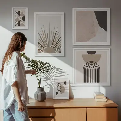 Absztrakt geometriai formák prémium keretezett kép