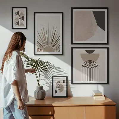Absztrakt geometriai formák prémium keretezett kép