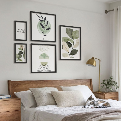 Dekorációs kép készlet nappaliba Stílusos növényi belső grafika