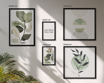 Dekorációs kép készlet nappaliba Stílusos növényi belső grafika