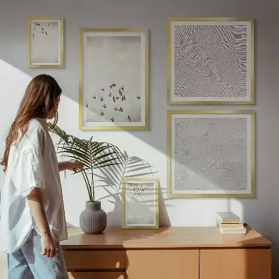 Minimalista madárfestés dekorációs kép készlet nappaliba