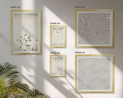 Minimalista madárfestés dekorációs kép készlet nappaliba