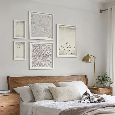 Minimalista madárfestés dekorációs kép készlet nappaliba