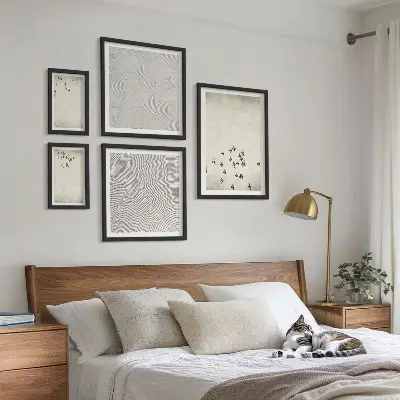 Minimalista madárfestés dekorációs kép készlet nappaliba
