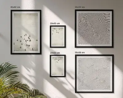 Minimalista madárfestés dekorációs kép készlet nappaliba