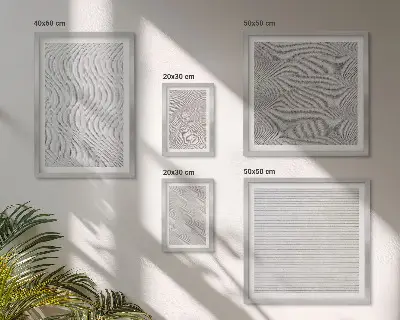Dekorációs képkészlet nappaliba homok mintás geometriai szerkezetekkel