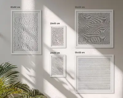 Dekorációs képkészlet nappaliba homok mintás geometriai szerkezetekkel