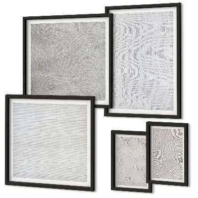 Dekorációs képkészlet nappaliba homok mintás geometriai szerkezetekkel