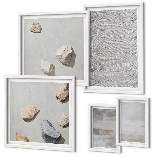 Képkészlet nappaliba modern minimalista textúrákkal
