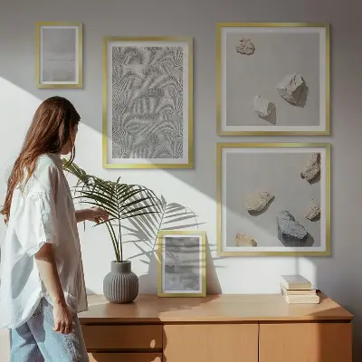Képkészlet nappaliba modern minimalista textúrákkal