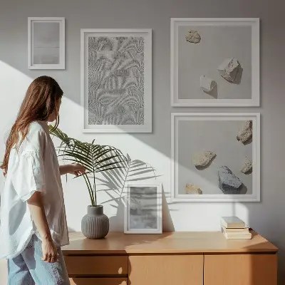 Képkészlet nappaliba modern minimalista textúrákkal