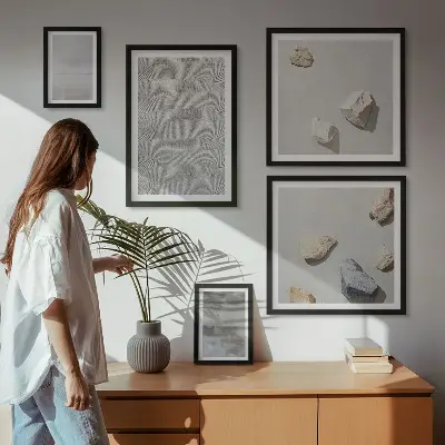 Képkészlet nappaliba modern minimalista textúrákkal