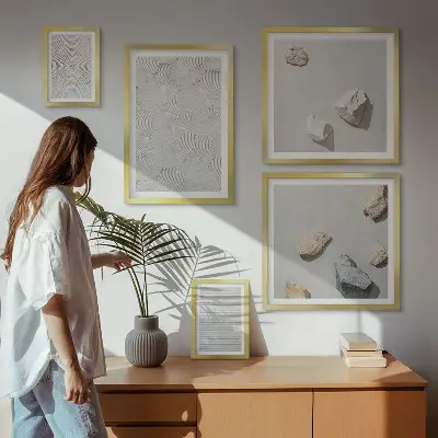 Geometrikus karton kövek prémium keretezett képválogatás