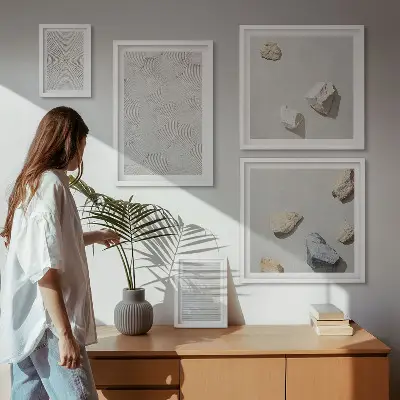 Geometrikus karton kövek prémium keretezett képválogatás