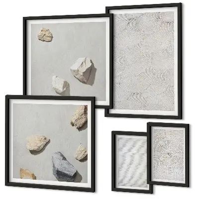 Geometrikus karton kövek prémium keretezett képválogatás