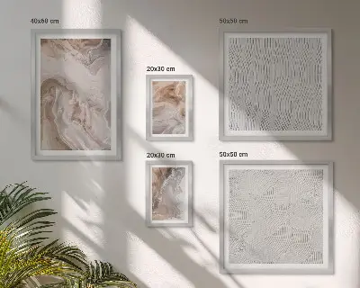 Képszett nappaliba kő textúrájú márvány mintákkal